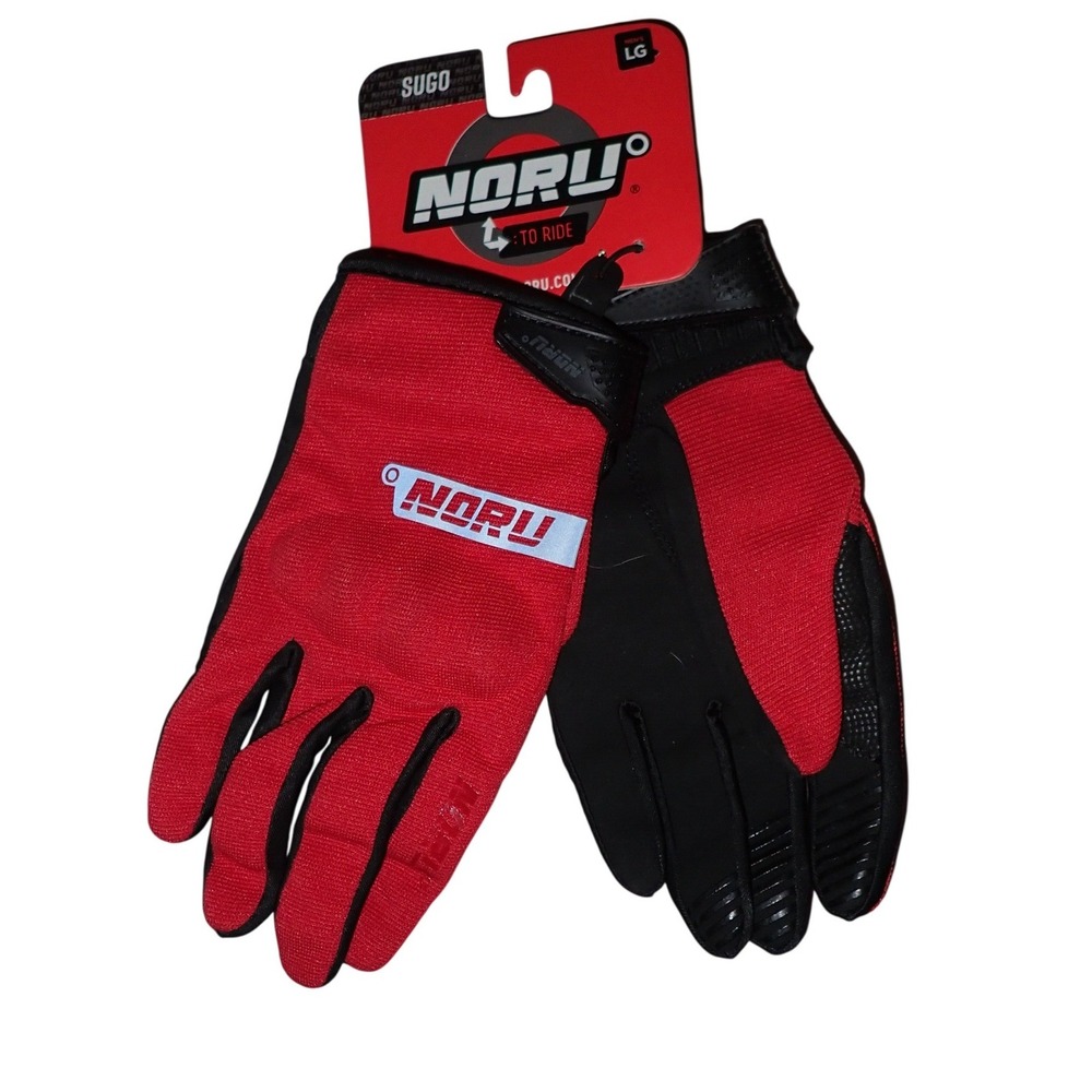 Noru Men's Sugo MX Gear Motorcycle Gloves Red Black Size LG